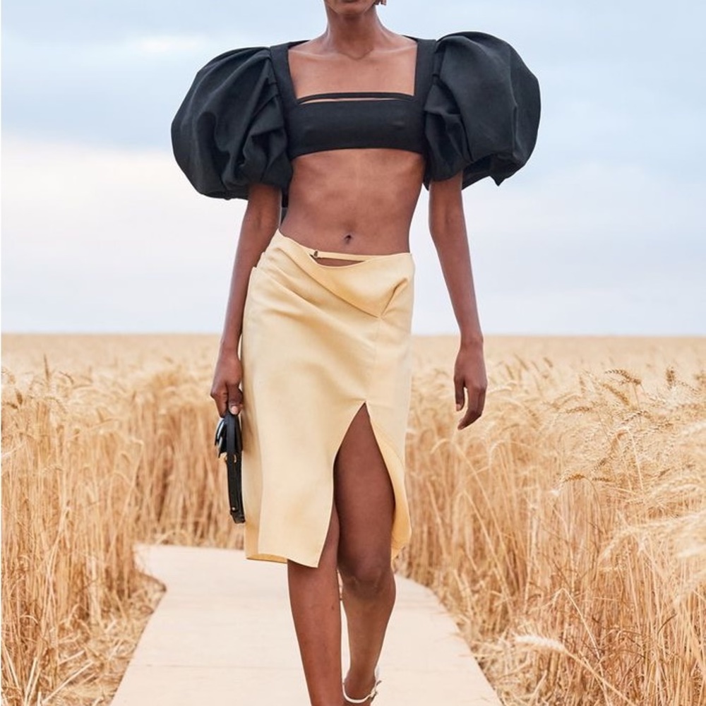 Jacquemus La Jupe Drap FR40 Yellow Sand